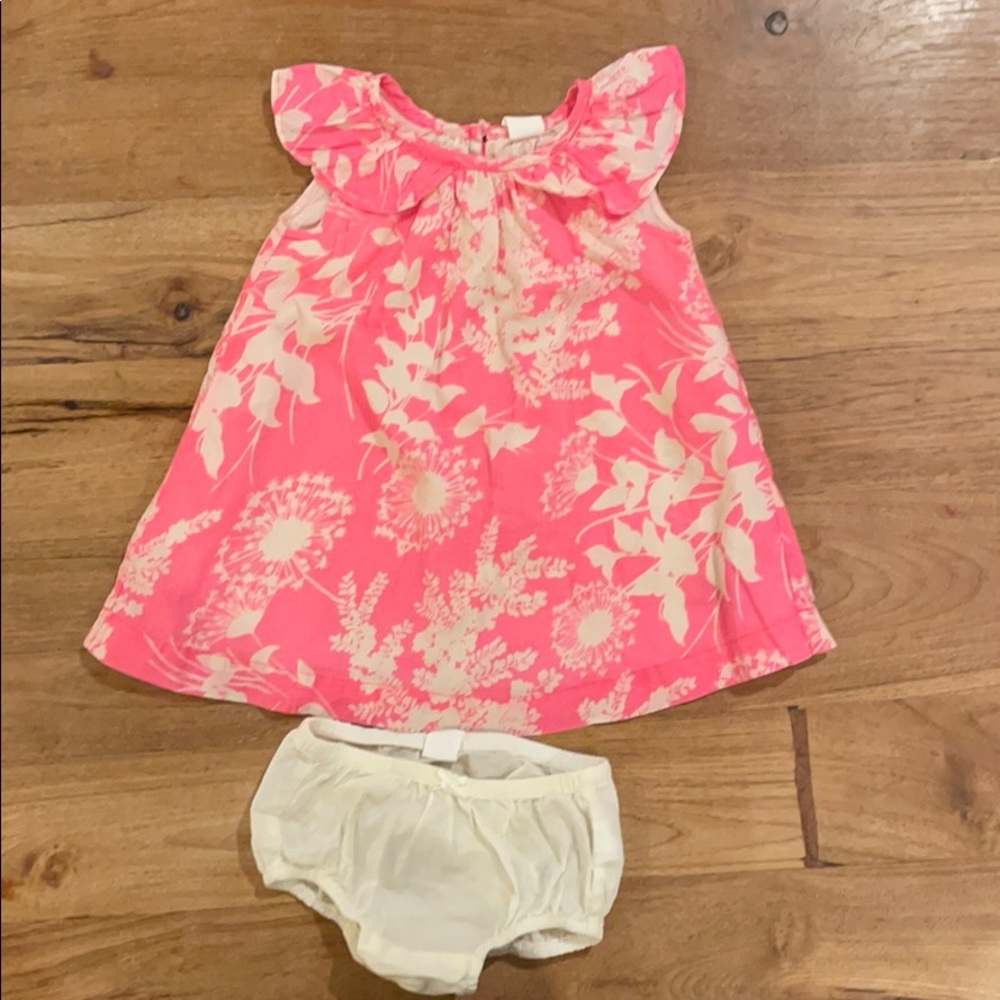 Baby gap girls pink floral dress 12-18 months